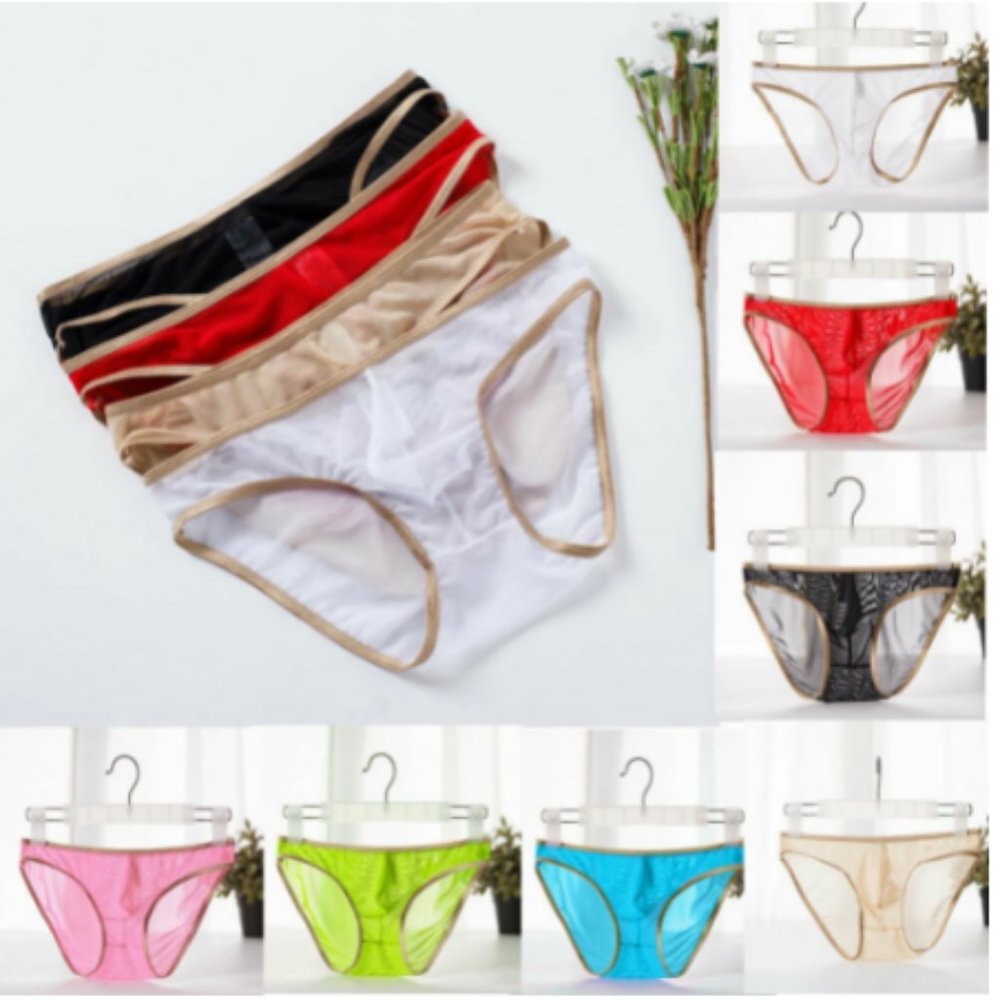 *New* Men's Sexy See Through Mesh Briefs (Large)